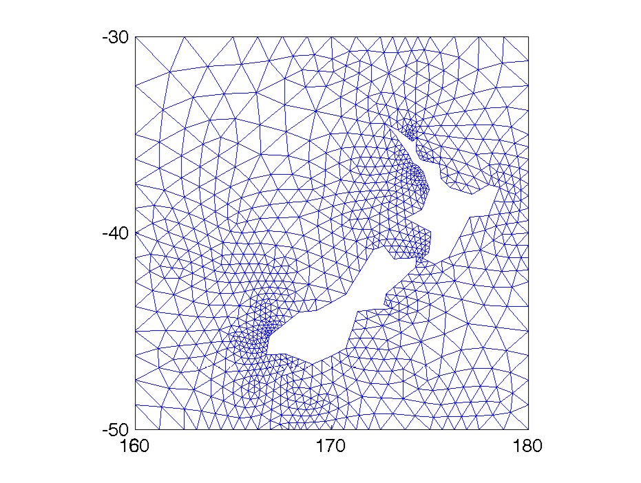 Unstructured mesh over New Zealand