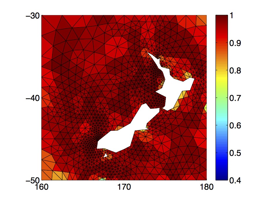 Computed solution over New Zealand