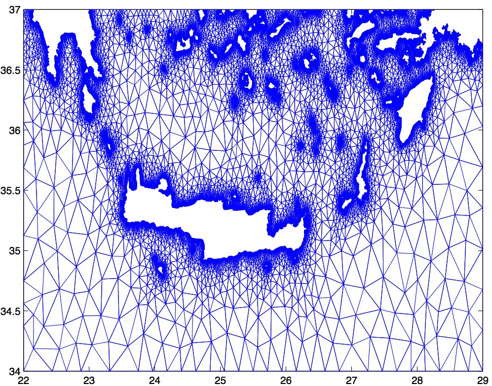 An example of an unstructured computational grid